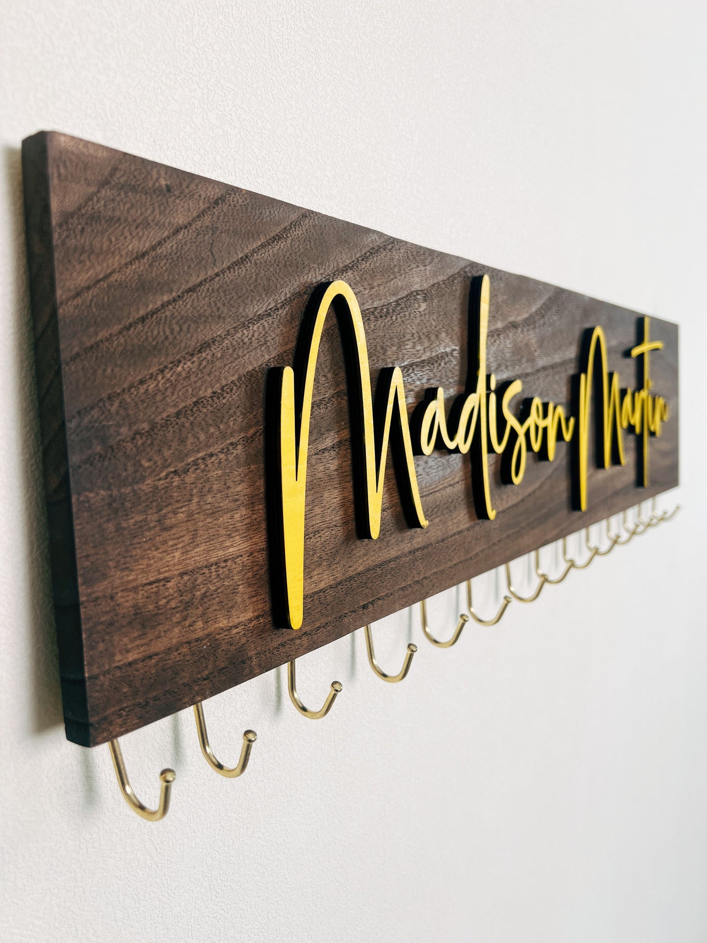 Personalized Headband And Bow Holder WIth Hooks