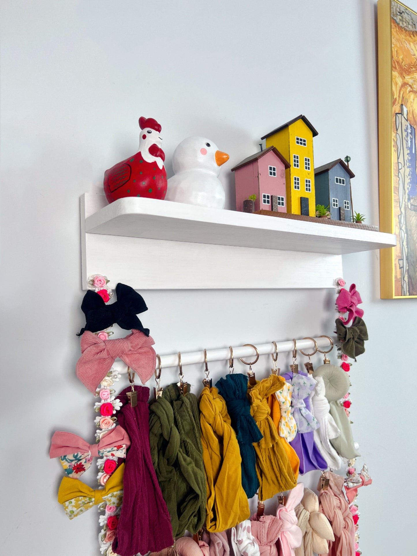 Personalized Headband And Bow Holder With Shelf