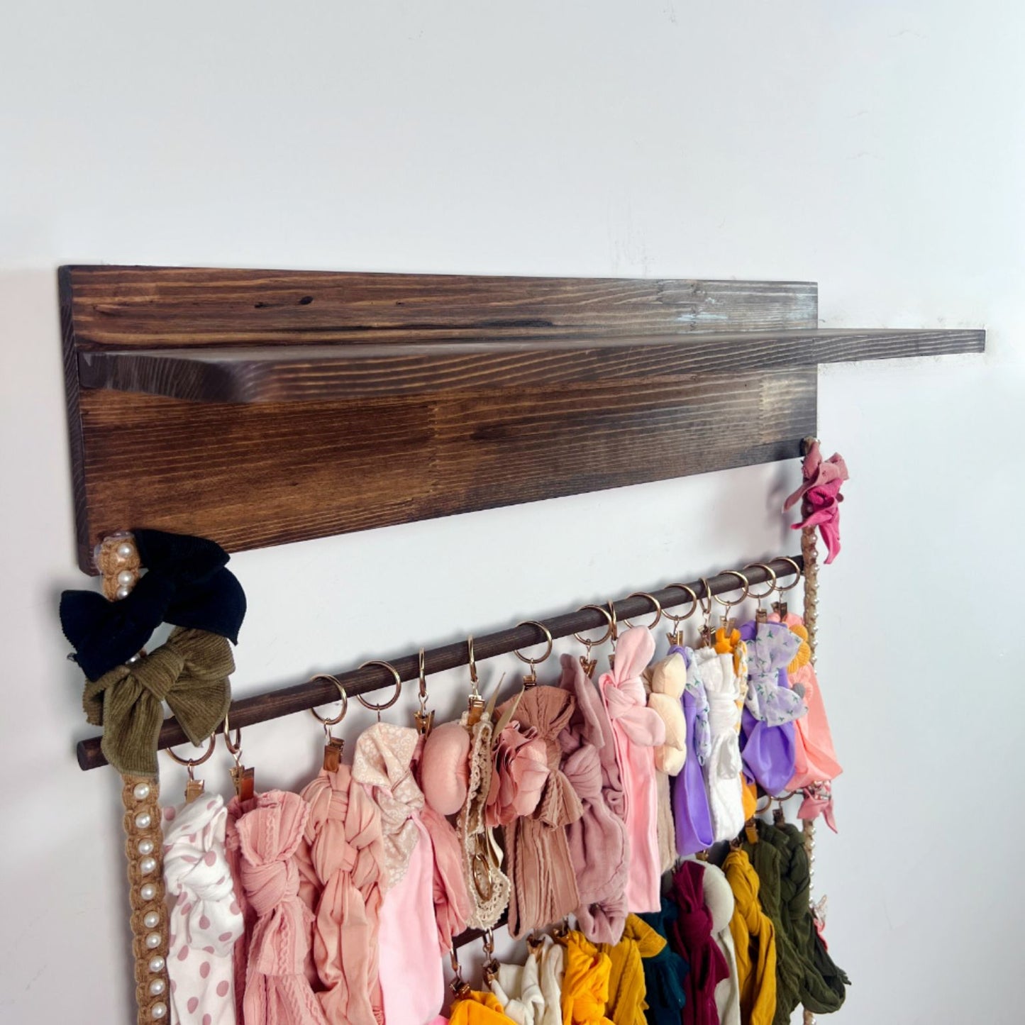 Personalized Headband And Bow Holder With Shelf