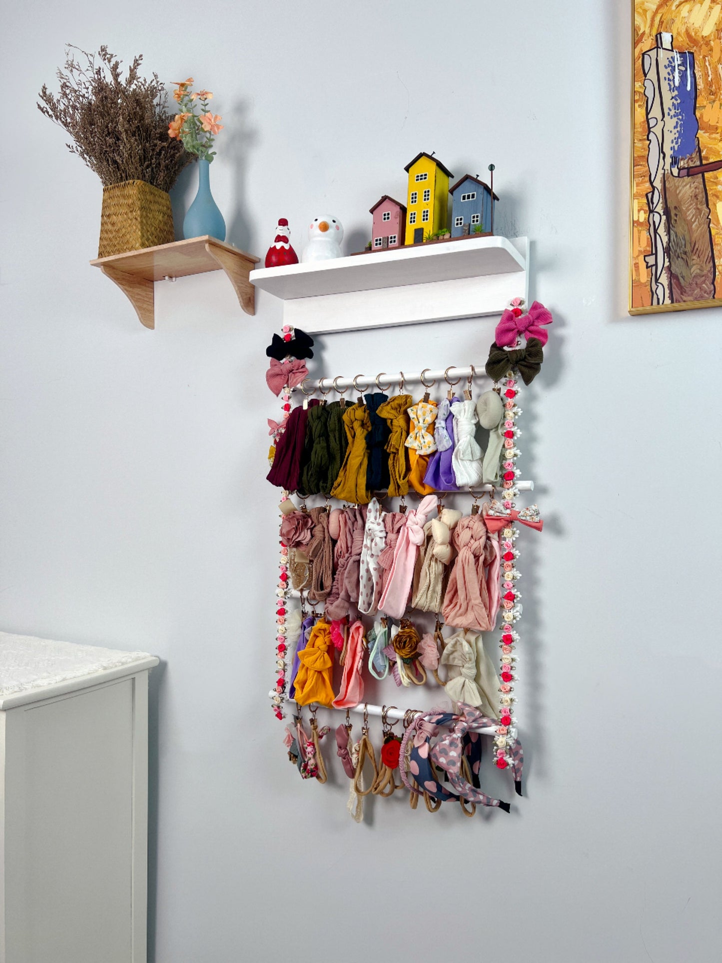 Personalized Headband And Bow Holder With Shelf