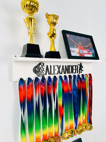 Custom Name Medal Hanger And Trophy Shelf