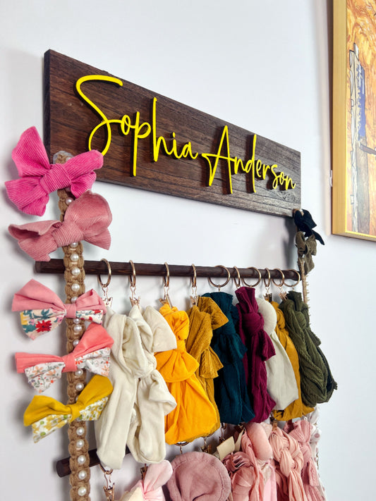 Personalized Headband And Bow Holder